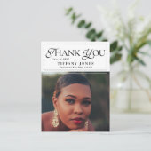 Carte de remerciement de fin d'études chic avec ph (Debout devant)