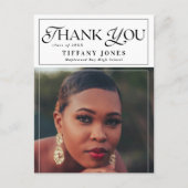 Carte de remerciement de fin d'études chic avec ph (Devant)