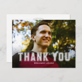 Carte de remerciement de fin d'études classique (Devant / Derrière)