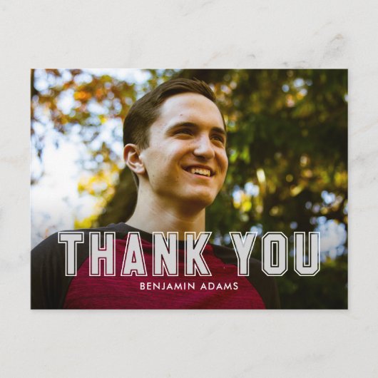 Carte de remerciement de fin d'études classique (Devant)