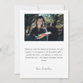 Carte de remerciement de fin d'études de style écr (Dos)