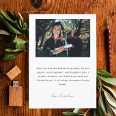 Carte de remerciement de fin d'études de style mod