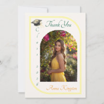 Carte de remerciement de fin d'études élégante mod