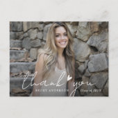 carte de remerciement de fin d'études en écriture (Devant)