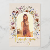 Carte de remerciement de fin d'études florale (Recto)