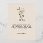 Carte de remerciement de fin d'études florale (Verso)