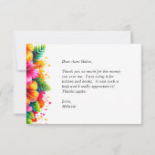 Carte de remerciement de fin d'études florale trop (Dos)