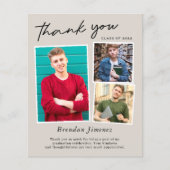 Carte de remerciement de fin d'études photo Script (Devant)