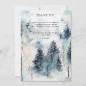 Carte de remerciement de forêt de pins enneigés da (Devant)