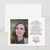 Carte de remerciement de funérailles avec photo fl (Devant / Derrière)