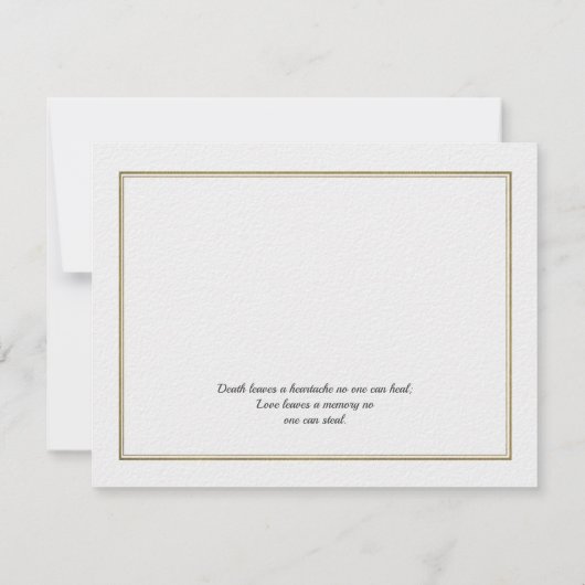 Carte de remerciement de funérailles de sympathie  (Dos)