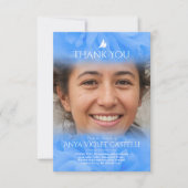 Carte de remerciement de funérailles rose douce bl (Devant)