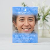 Carte de remerciement de funérailles rose douce bl (Debout devant)