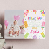 Carte de remerciement de glace Popsicle Fête d'été