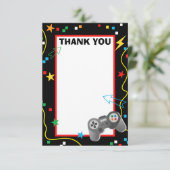 Carte de remerciement de jeu vidéo - Fête d'annive (Debout devant)