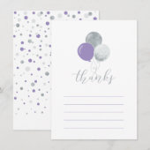 Carte de remerciement de la fête de ballons d'arge (Devant / Derrière)