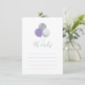 Carte de remerciement de la fête de ballons d'arge (Debout devant)