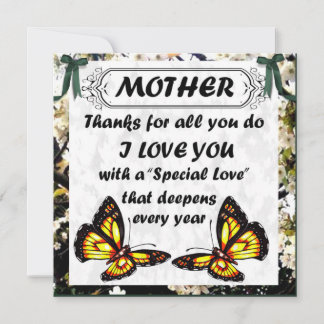 Carte de remerciement de la fête des mères pour ma