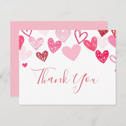 Carte de remerciement de la Saint-Valentin (Devant / Derrière)