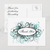 Carte de remerciement de l'aqua tendance (Devant / Derrière)