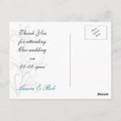 Carte de remerciement de l'aqua tendance (Dos)