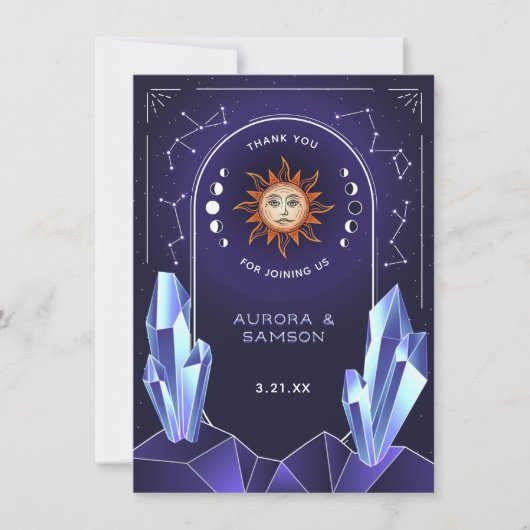 Carte de remerciement de l'événement Soleil Mystiq (Devant)