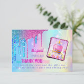 Carte de remerciement de licorne magique (Debout devant)