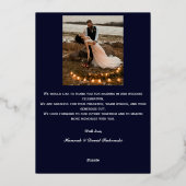 Carte de remerciement de mariage à cadre en feuill (Verso)