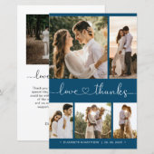 Carte de remerciement de mariage à collage avec sc (Devant / Derrière)