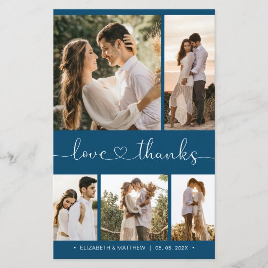 Carte de remerciement de mariage à collage avec sc (Devant)