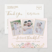 Carte de remerciement de mariage à collage photo f (Devant / Derrière)