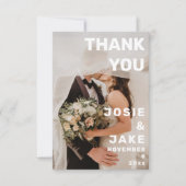 Carte de remerciement de mariage à double photo gr (Devant)