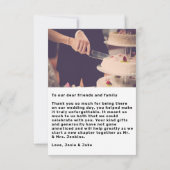 Carte de remerciement de mariage à double photo gr (Dos)