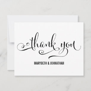 Carte de remerciement de mariage à écrire moderne