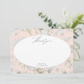 Carte de remerciement de mariage à feuillage tropi (Debout devant)