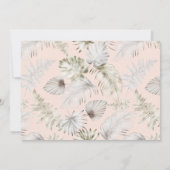 Carte de remerciement de mariage à feuillage tropi (Dos)