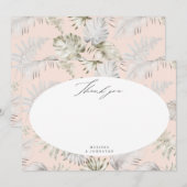 Carte de remerciement de mariage à feuillage tropi (Devant / Derrière)