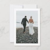 Carte de remerciement de mariage à fleurs bleu pou (Dos)