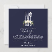 carte de remerciement de mariage à fleurs de la ma (Devant)