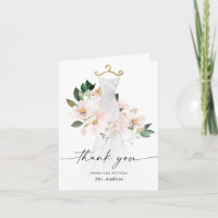 Carte de remerciement de mariage à la robe florale