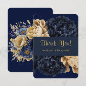 Carte de remerciement de mariage à l'aquarelle ave (Devant / Derrière)