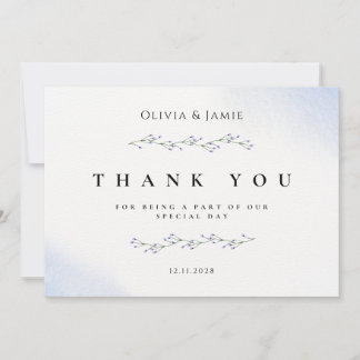 Carte de remerciement de mariage à l'aquarelle flo