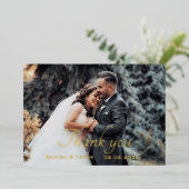 Carte de remerciement de mariage à l'écriture en f (Debout devant)