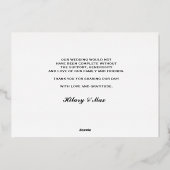 Carte de remerciement de mariage à l'écriture en f (Verso)