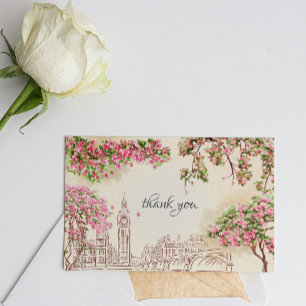 Carte de remerciement de mariage à Londres avec vu