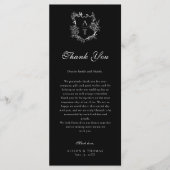 Carte de remerciement de mariage à monogramme de c (Devant)