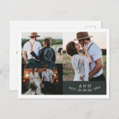 Carte de remerciement de mariage à monogramme de f (Devant / Derrière)