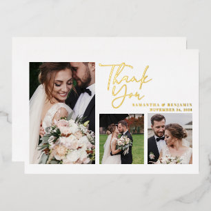 Carte de remerciement de mariage à motif de script