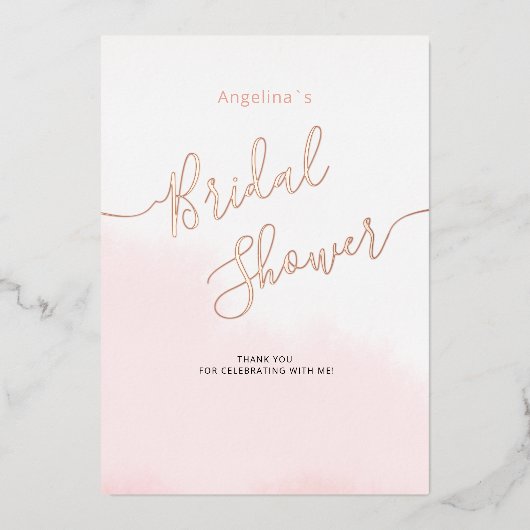 Carte de remerciement de mariage à plat en feuille (Recto)