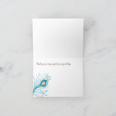 Carte de remerciement de mariage à plumes de paon (Intérieur)